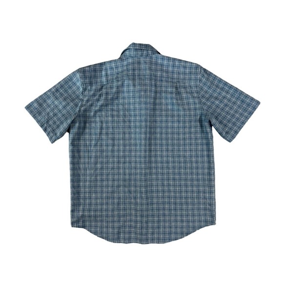 Orvis Men Blue Plaid Button Up Short Sleeve Shirt Sz L - Picture 7 of 7
